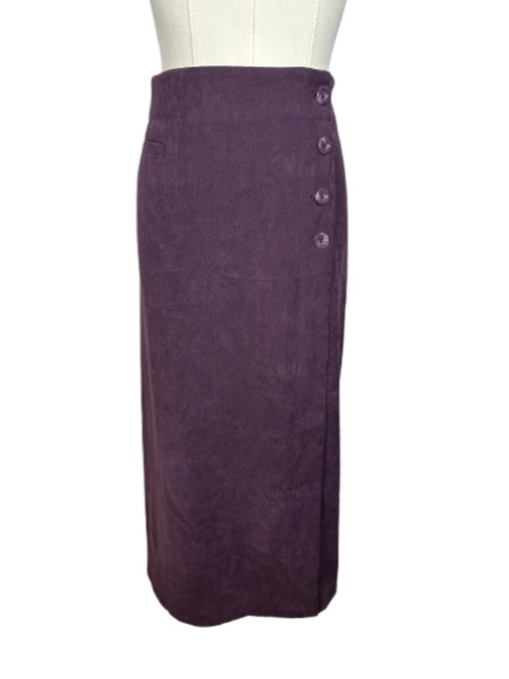 Christopher & Banks Deep Purple Maxi Skirt with Side Buttons Size 16